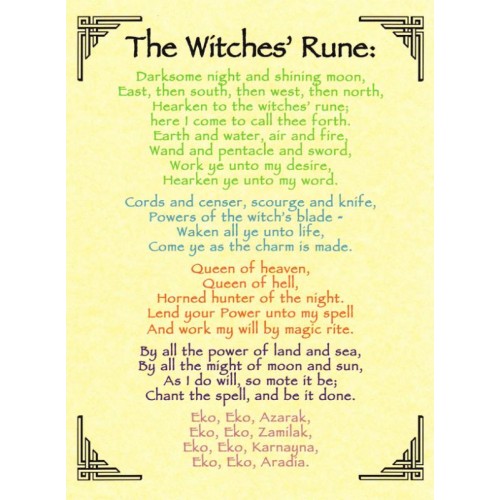 The Witches Rune Pagan Poster